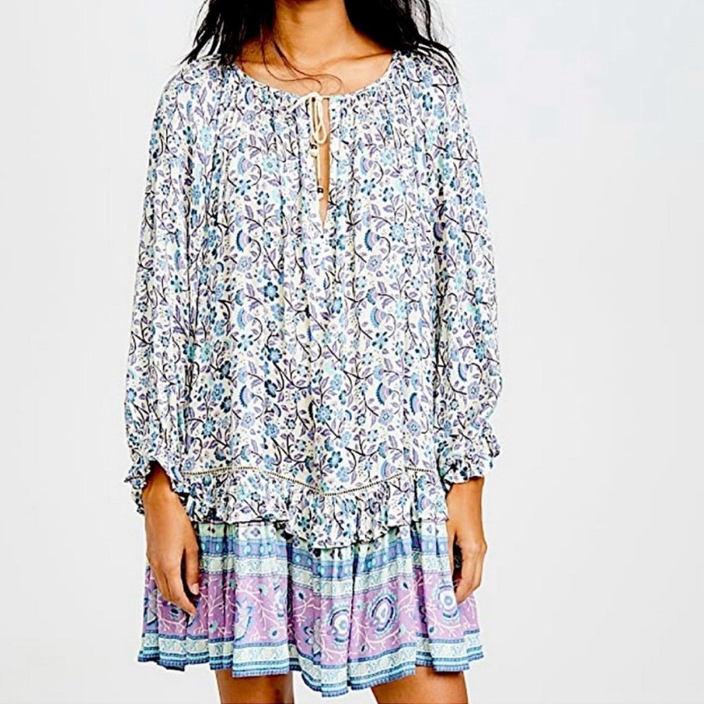 Spell & The Gypsy Dahlia Tunic Dress Dusty Blue - Picture 2 of 10